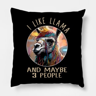 Fuzzy Friend Fiesta I Like Llama And Maybe 3 People Triumphs Pillow