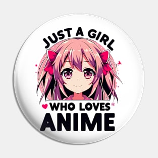 Anime Fanatic Pink-Haired Girl Design Pin