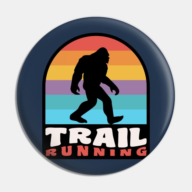 Trail Running Bigfoot Sasquatch Trail Runner Ultra Running Pin by PodDesignShop