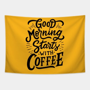 Good Morning Start With Coffee Tapestry