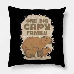 One big capy family | Capybara Lover Gift Pillow