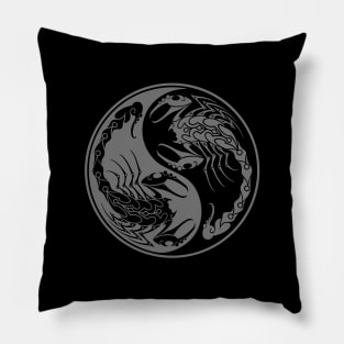 Gray and Black Scorpions Yin Yang Pillow