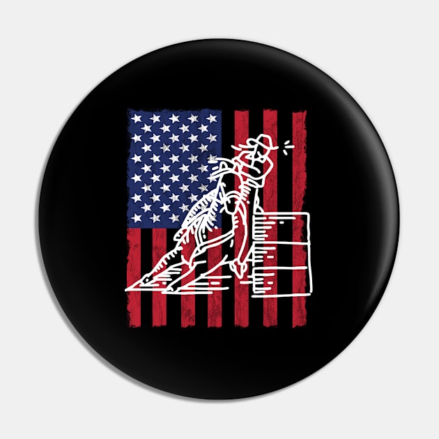 Barrel Racing - Barrel Racer USA Flag Pin by Kudostees