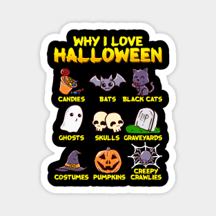 Why I love Halloween Funny & Cute Trick or Treat Costume Magnet