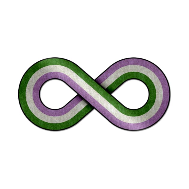 Large Infinity Symbol Striped with Genderqueer Pride Flag by LiveLoudGraphics