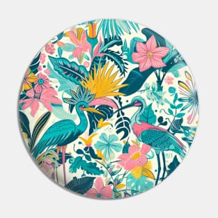 Tropical Birds in Paradise Design Pin