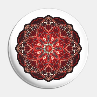 Mandala Arts Rose Retro Pin