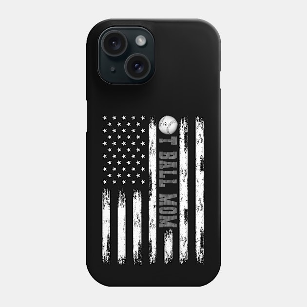 T-BALL MOM WHITE AMERICAN FLAG MONO Phone Case by Turnbill Truth Designs