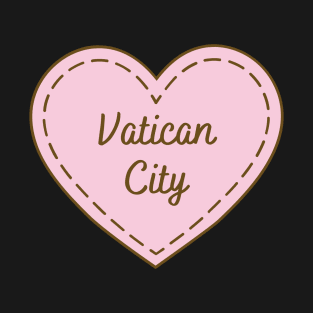 I Love Vatican City Simple Heart Design T-Shirt