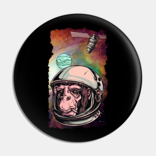 Smoking Space Monkey in Orion's Nebula Pin