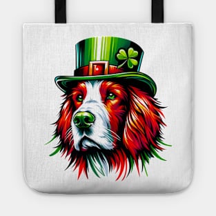 Irish Red and White Setter Celebrates St. Patrick's Day Tote