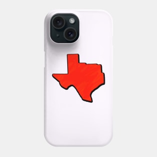 Bright Red Texas Outline Phone Case