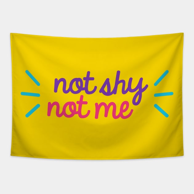 Itzy not shy not me cute typography Tapestry by Oricca