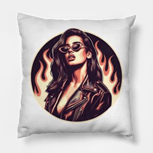 badass cool rock girl Pillow