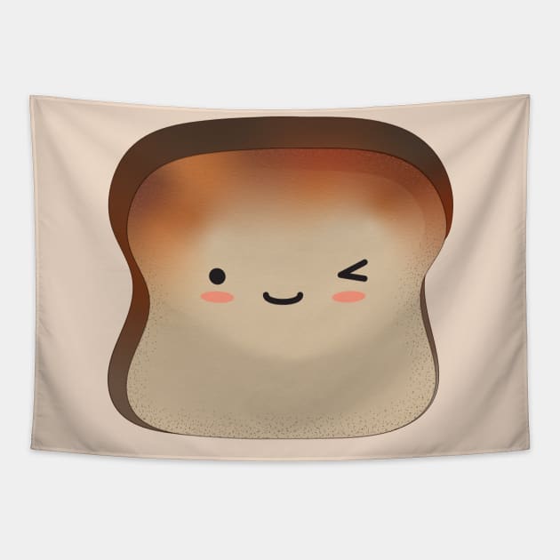 Kawaii Bread Aesthetic Shokupan Milk Bread Toast Tapestry by YourGoods