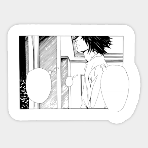 death note l manga sticker teepublic