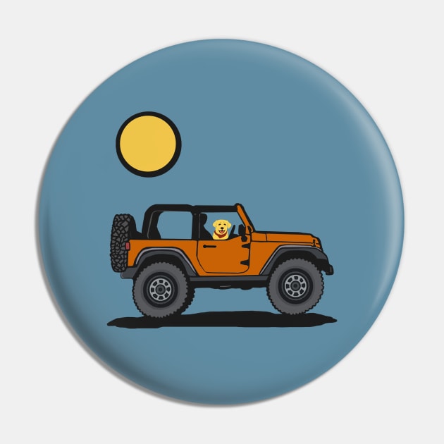 Orange 4x4 with Dog Rider Pin by Trent Tides