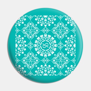 Flo Medium Pattern Pillow - Teal Pin