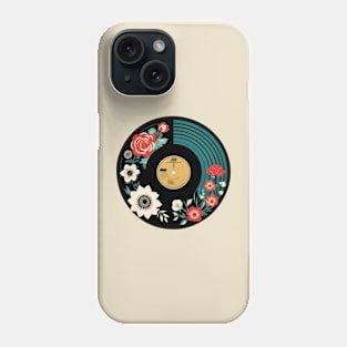 Retro Vintage Floral Vinyl Record Phone Case