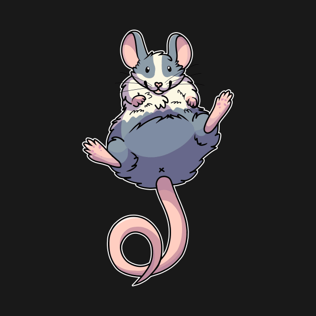 Chubby Mouse/Rat- Blue and White by Catbreon