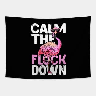 Calm The Flock Down - Beach Flamingo Tapestry