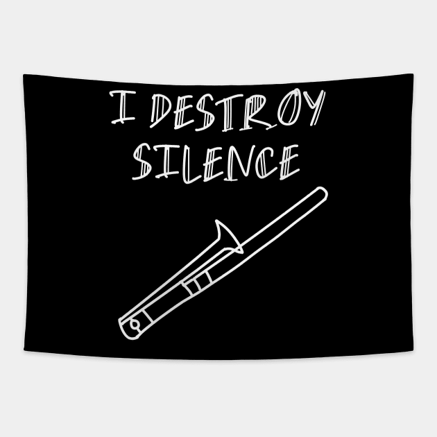 I destroy silence trombone music Lovely Tapestry by beautifulhandmadeart