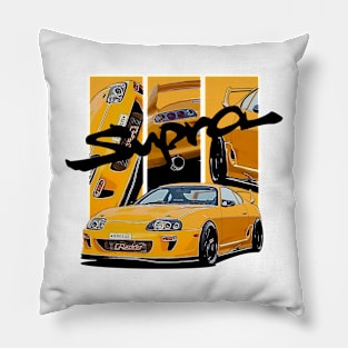 Toyota Supra MK4 Yellow JDM Car Pillow