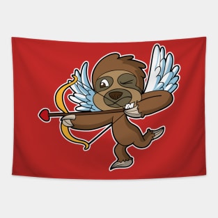 Cupid Sloth Valentine's Day Tapestry