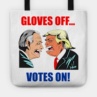 trump biden gloves off votes on comic red blue version Tshirt and Novelty gift Tote