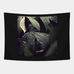 Green Plant Leaves Tapestry