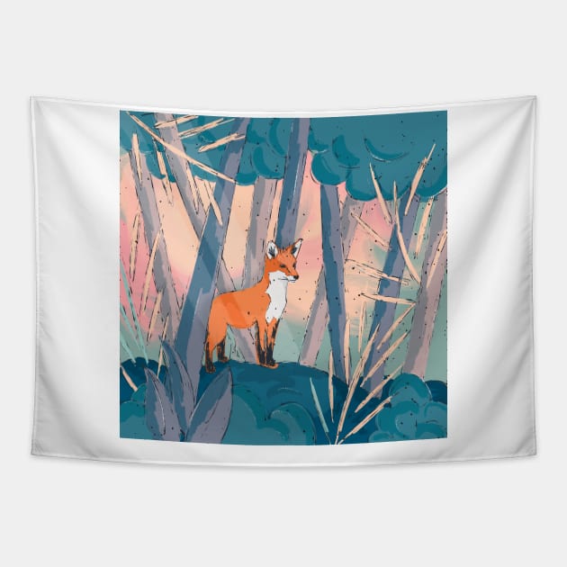 Little Fox Tapestry by fernandaschallen