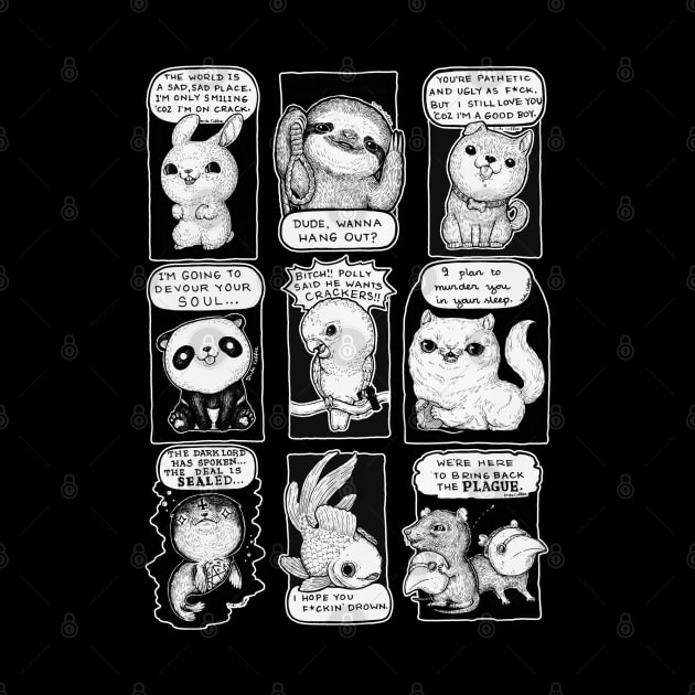 Cute Psycho Animals by DukeCoffeeArt