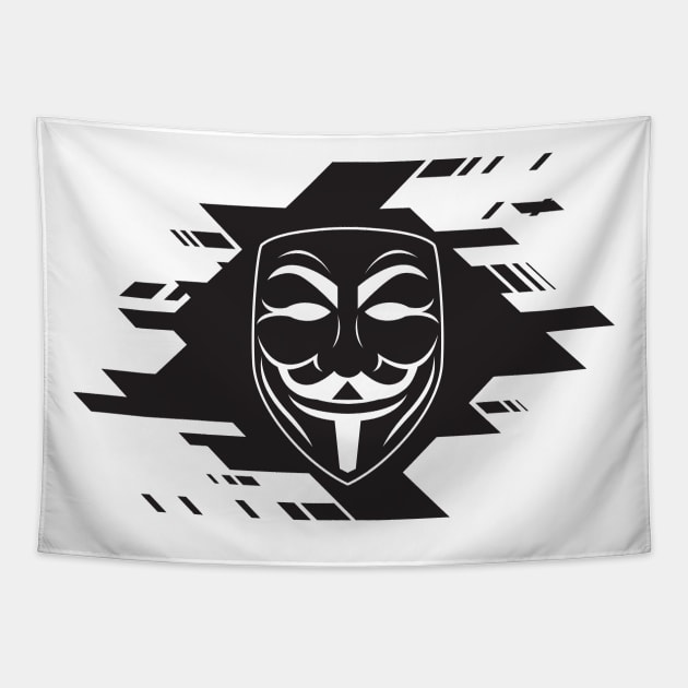 Anonymous (black version) Tapestry by Wolfano