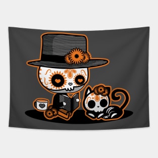 The day of dead mexican skull Tapestry