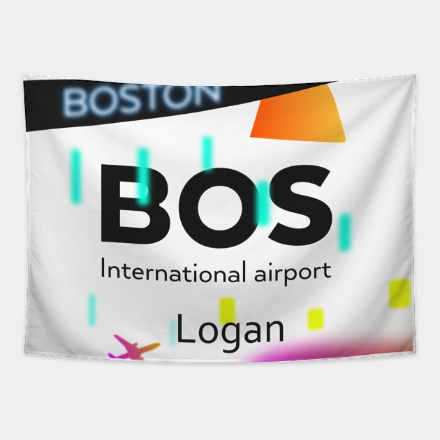 BOS Logan airport Tapestry by Woohoo