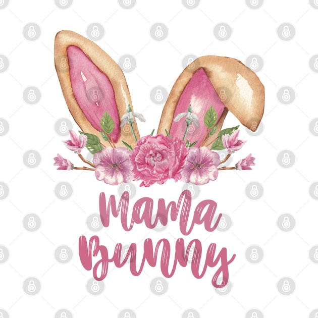 Mama Bunny - Easter Bunny Ears with Flowers by Patty Bee Shop