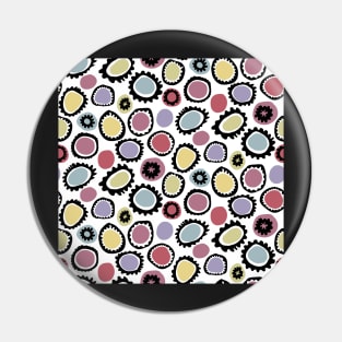 Modern Art Colorful Cog Blob Flowers Pin