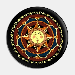 Sun Mandala Aztec Pin