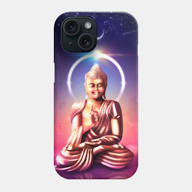 Buddha Under Ethereal Sky Phone Case by CreativeOpus