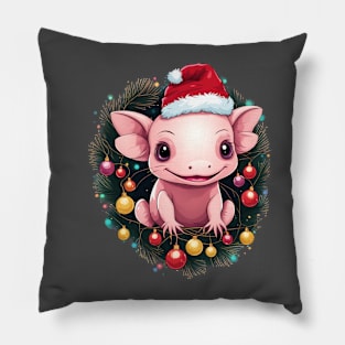 Christmas  axolotl, cute axolotl, funny xmas axolotl design Pillow