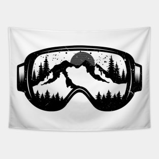 Mountain Snow Skiing Winter Vacation Tapestry