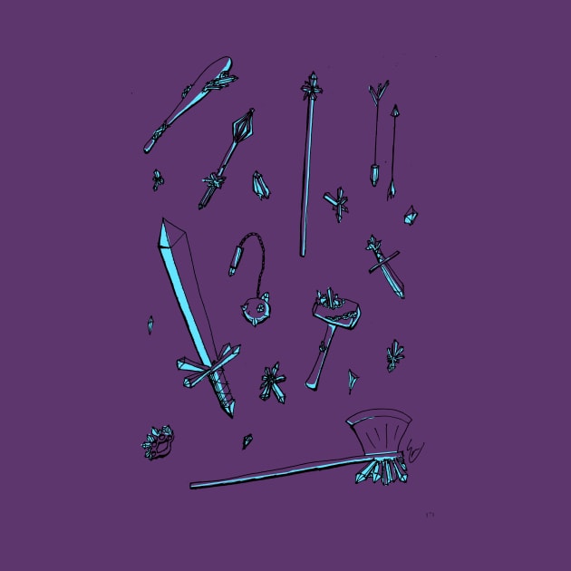 Crystal Weapons by themanyartsofknight