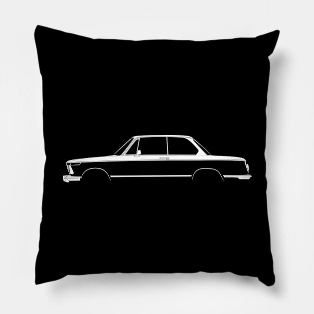 BMW 2002 tii (E10) Silhouette Pillow by Car-Silhouettes