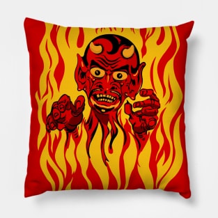 Vintage Tattoo Halloween Devil Pillow