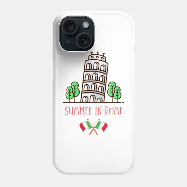 Summer in Rome! Against the background of the Tower of Pisa in Pisa, province of Lazio. Phone Case by Atom139