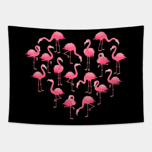 Pink Flamingo Heart love Cute Flamingo Tapestry