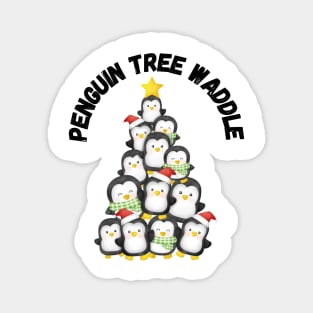 Penguin Tree Waddle, Christmas humor Magnet