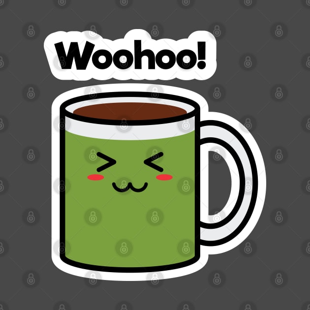 Woohoo! | Coffee | Charging | Low Battery | Cute Kawaii | Gray by Wintre2