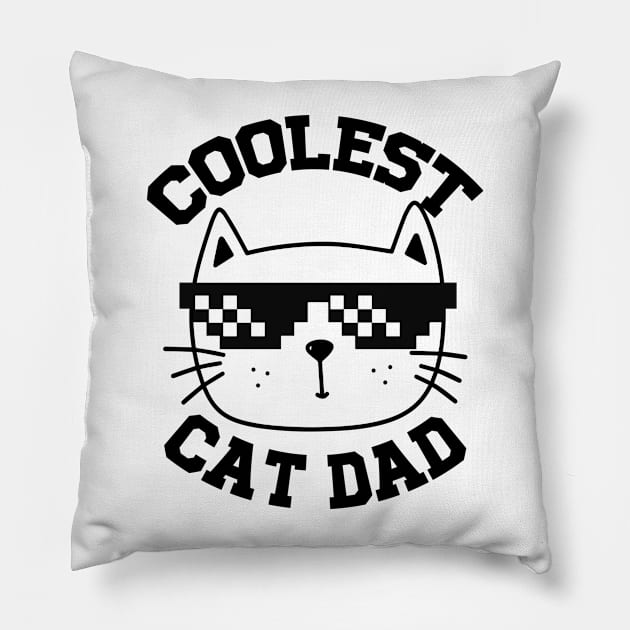 Coolest cat dad Pillow by MasutaroOracle