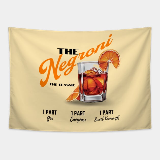 Negroni the classic cocktail Tapestry by Teessential